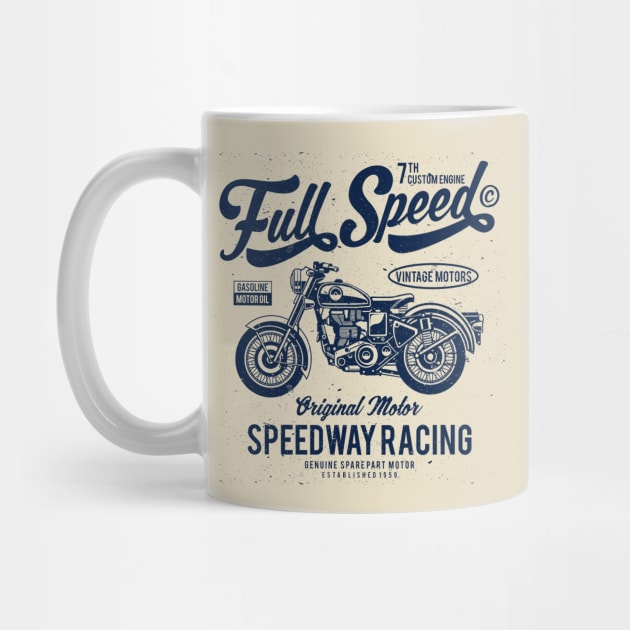 Full Speed Vintage Motorcycle Racing Design by Jarecrow 